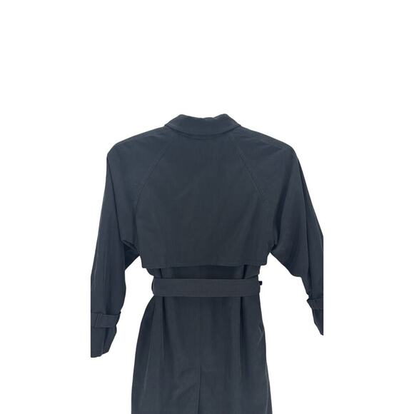 Jones New York Belted long Trench Coat charcoal Black wool removable liner Large - Picture 4 of 6